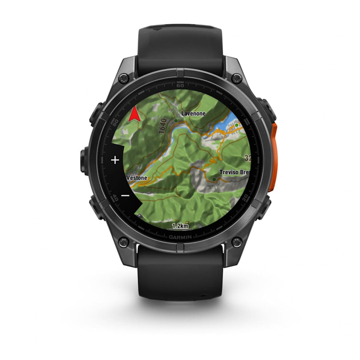 FENIX 8 - 47 ММ, AMOLED серый, черный силиконовый ремешок