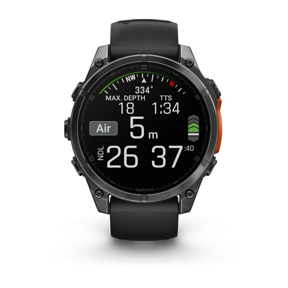 FENIX 8 - 47 ММ, AMOLED серый, черный силиконовый ремешок