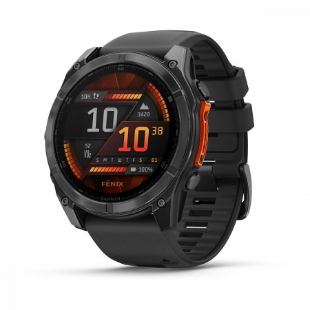 FENIX 8 - 51 ММ, AMOLED серый, черный силиконовый ремешок