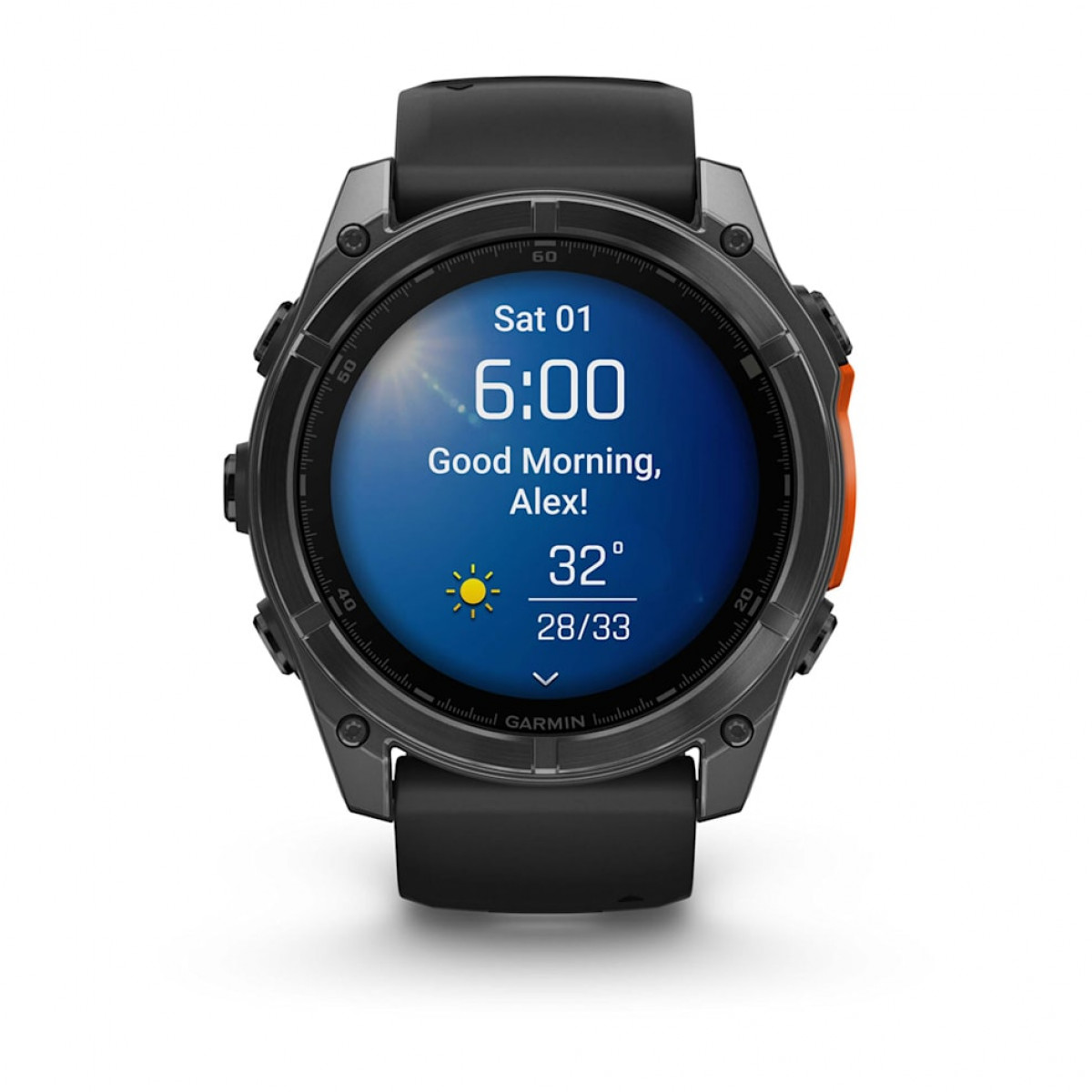 FENIX 8 - 51 ММ, AMOLED серый, черный силиконовый ремешок