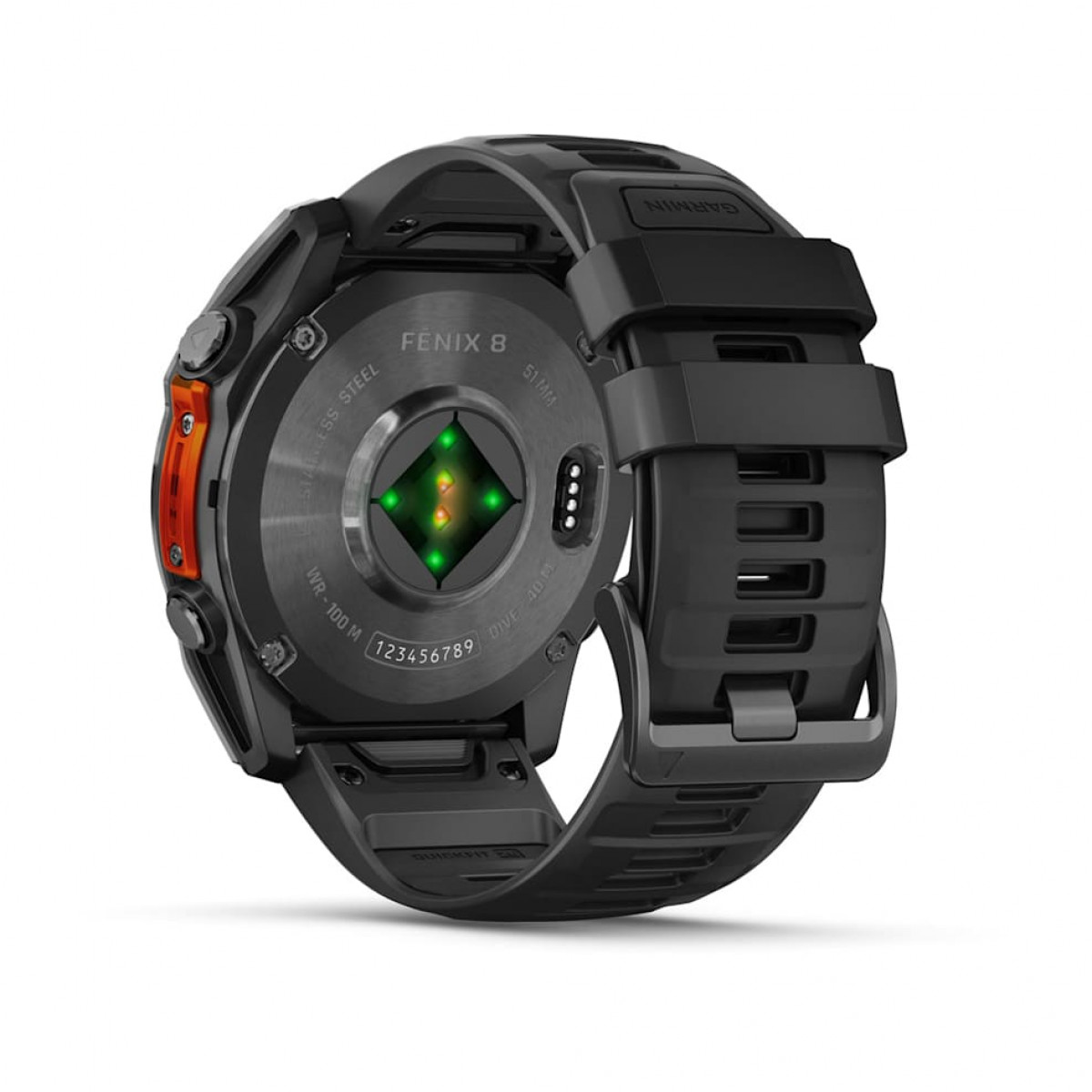 FENIX 8 - 51 ММ, AMOLED серый, черный силиконовый ремешок