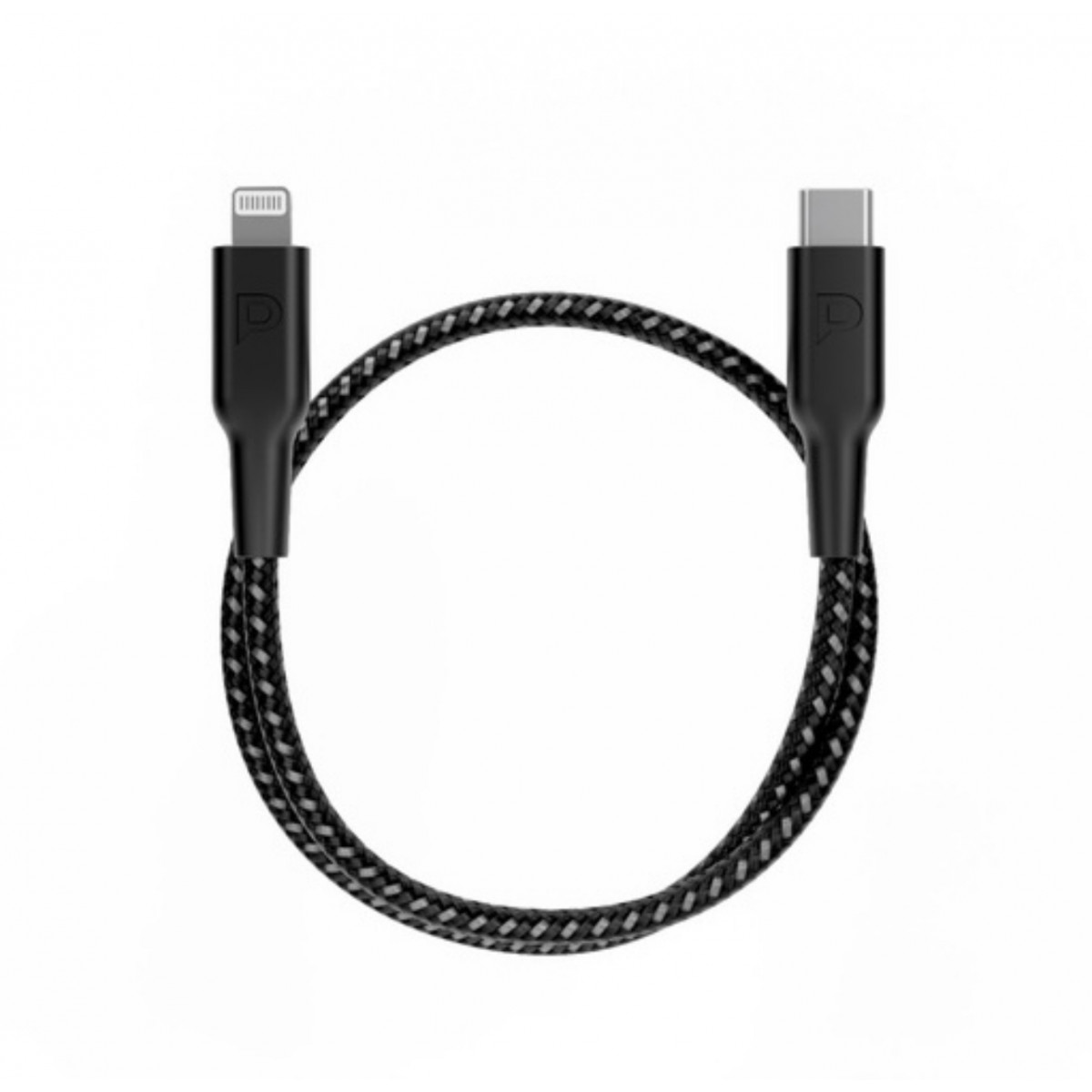 Powerology плетеный кабель USB-C на Lightning 30 СМ Черный