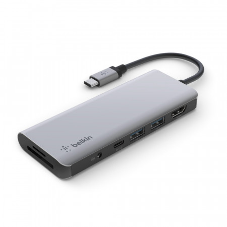 Адаптер Belkin Connect USB-C 7 in 1 Multiport Adapter  Cерый Космос