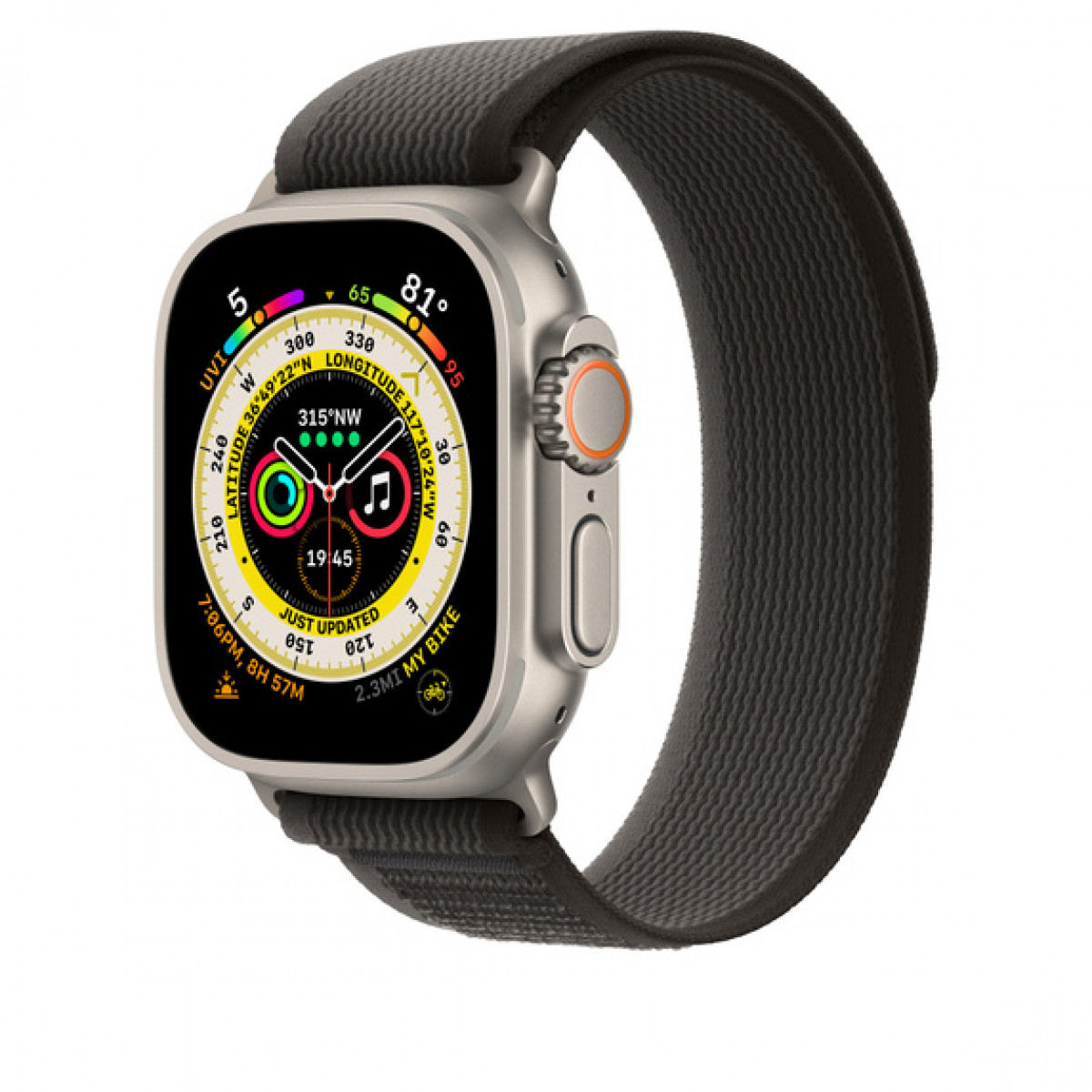 Спортивный ремешок Trail Loop для Apple Watch Ultra, размер M/L, Темно-серый