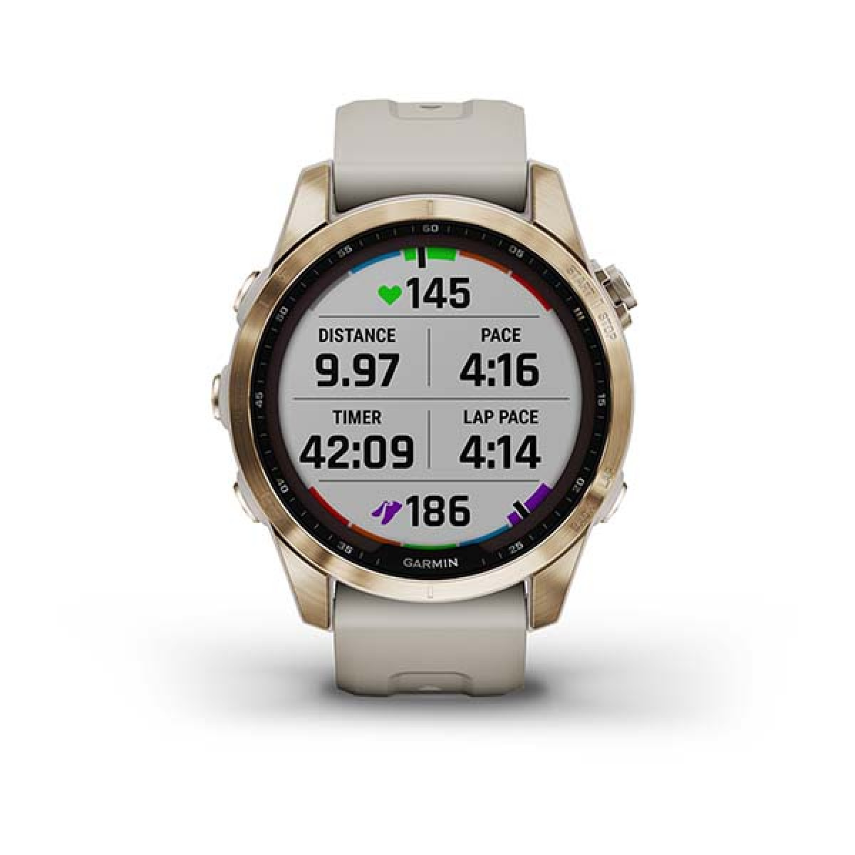 Garmin Fenix 7S Sapphire Solar Cream Gold Ti Light Sand Band