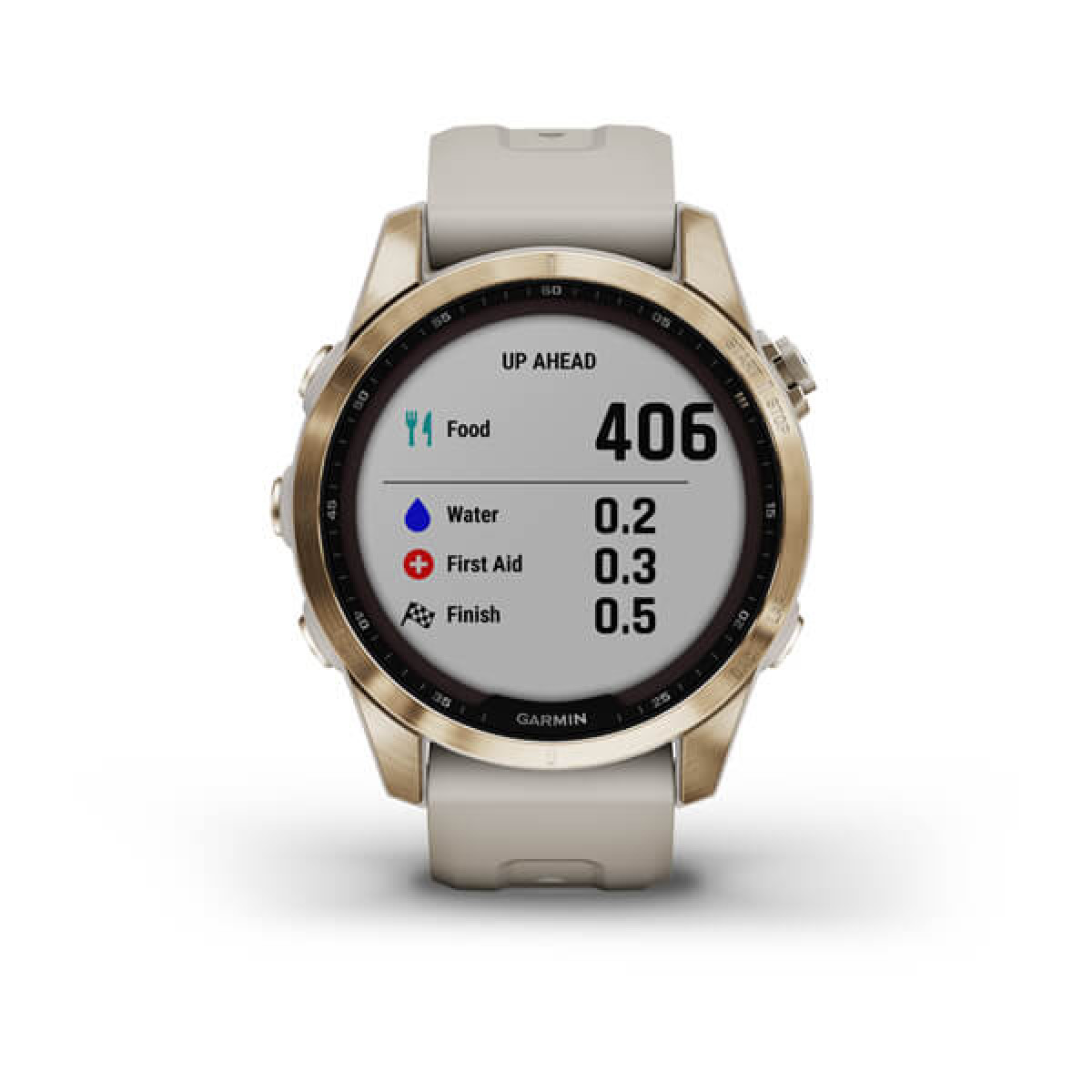 Garmin Fenix 7S Sapphire Solar Cream Gold Ti Light Sand Band