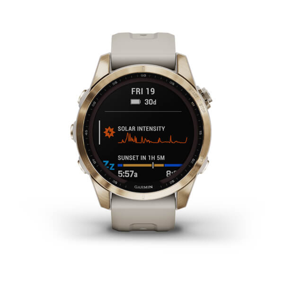 Garmin Fenix 7S Sapphire Solar Cream Gold Ti Light Sand Band