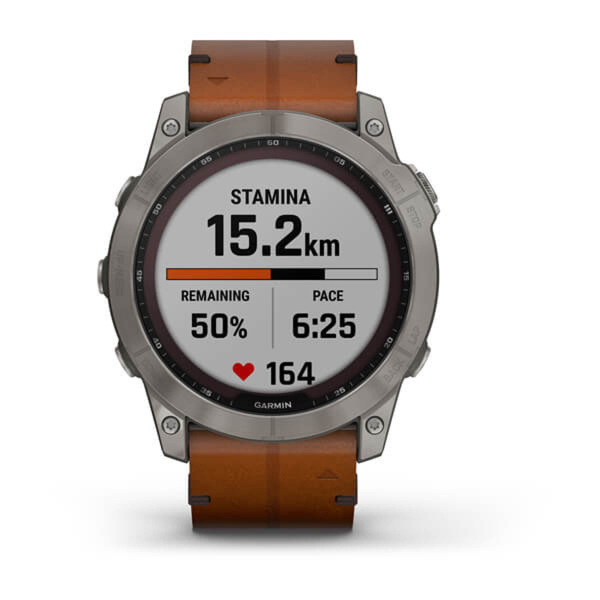 Garmin Fenix 7X Sapphire Solar Titanium Chestnut Leather