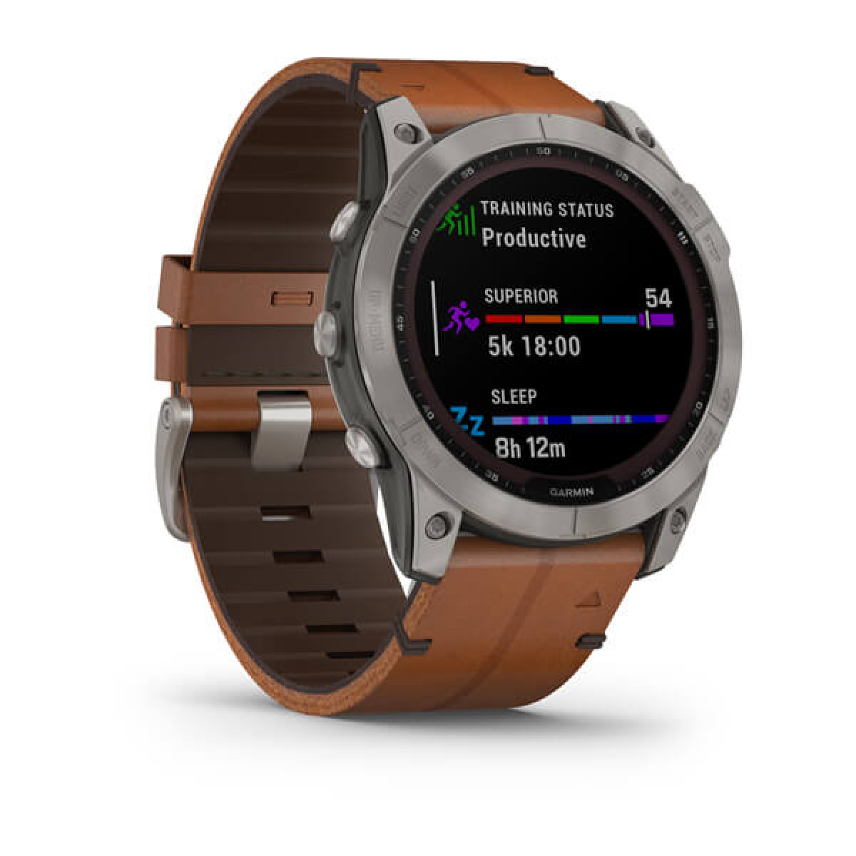 Garmin Fenix 7X Sapphire Solar Titanium Chestnut Leather