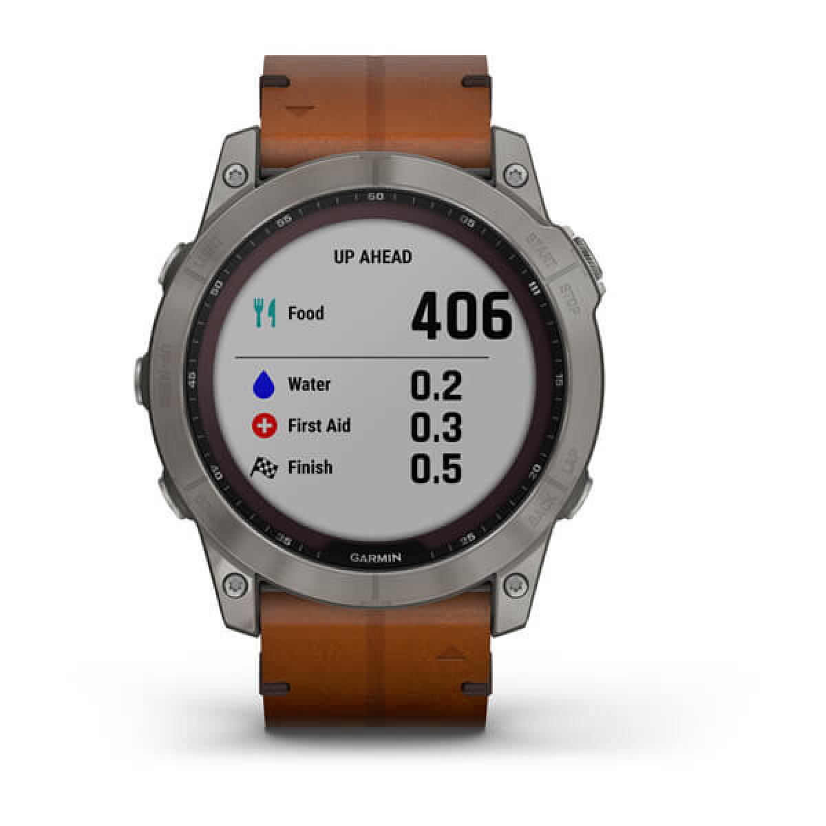 Garmin Fenix 7X Sapphire Solar Titanium Chestnut Leather