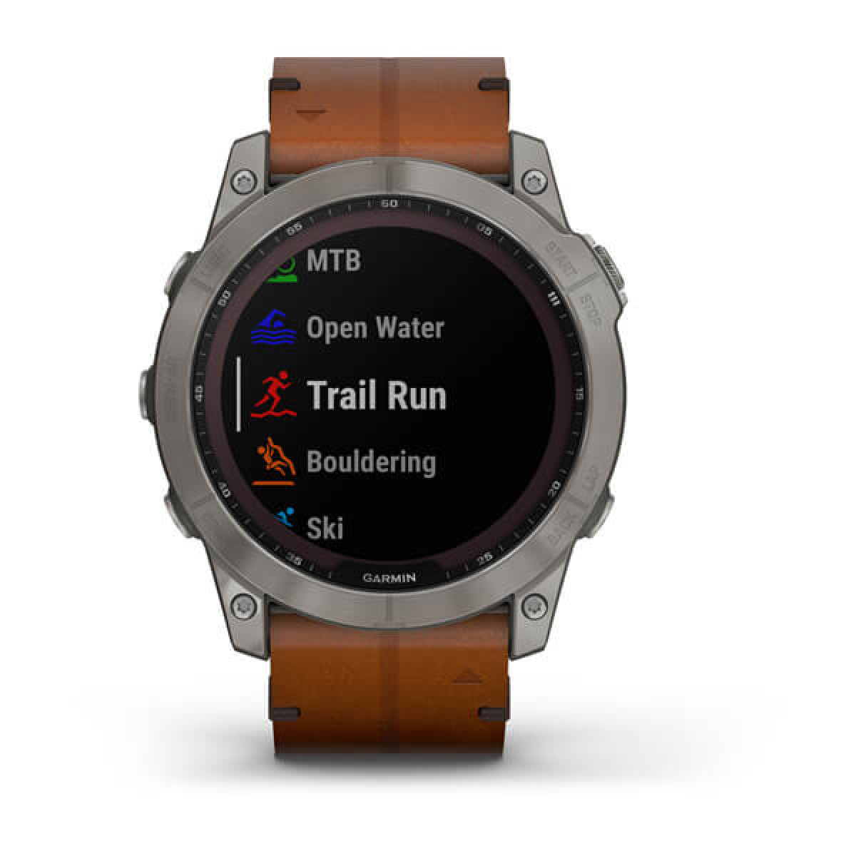 Garmin Fenix 7X Sapphire Solar Titanium Chestnut Leather