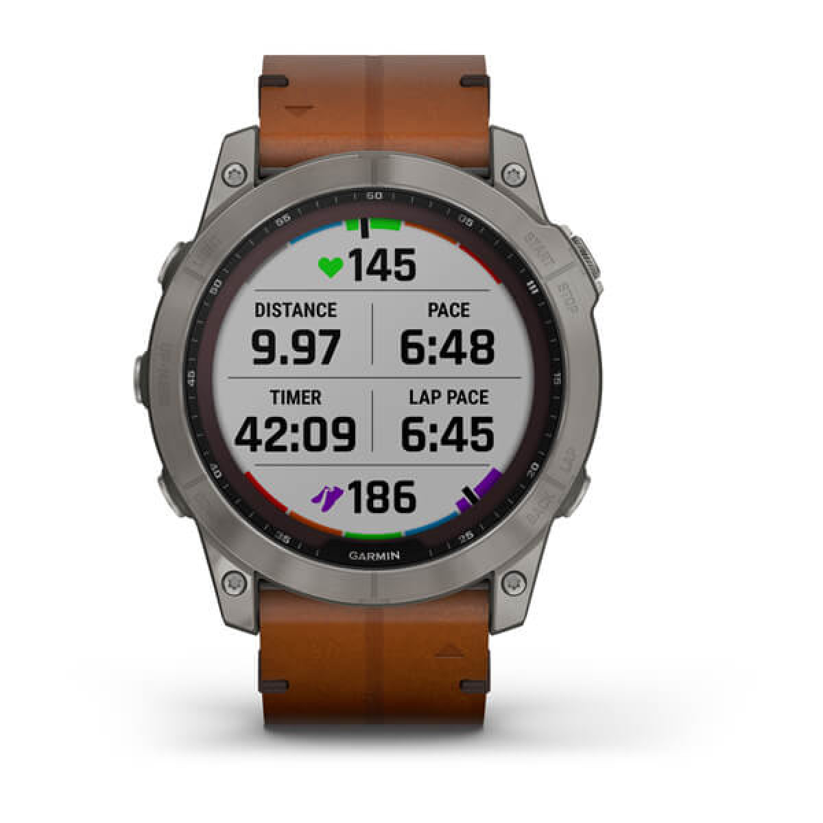 Garmin Fenix 7X Sapphire Solar Titanium Chestnut Leather