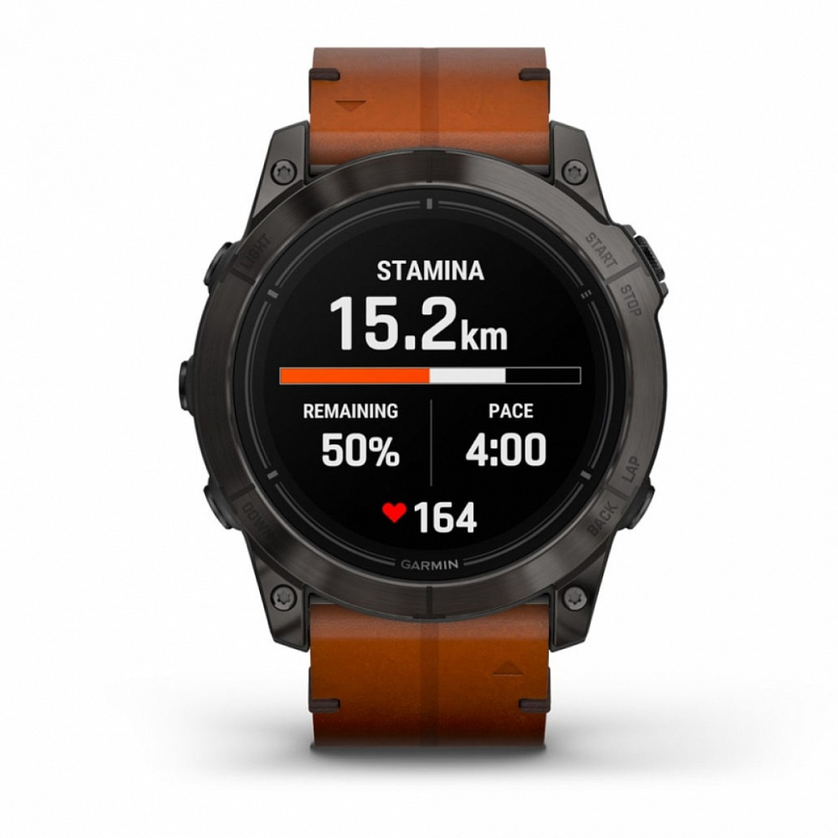 Garmin EPIX PRO (Gen 2) Sapphire Edition 51 мм, титановый угольно-серый, DLC, коричневый кожаный ремешок