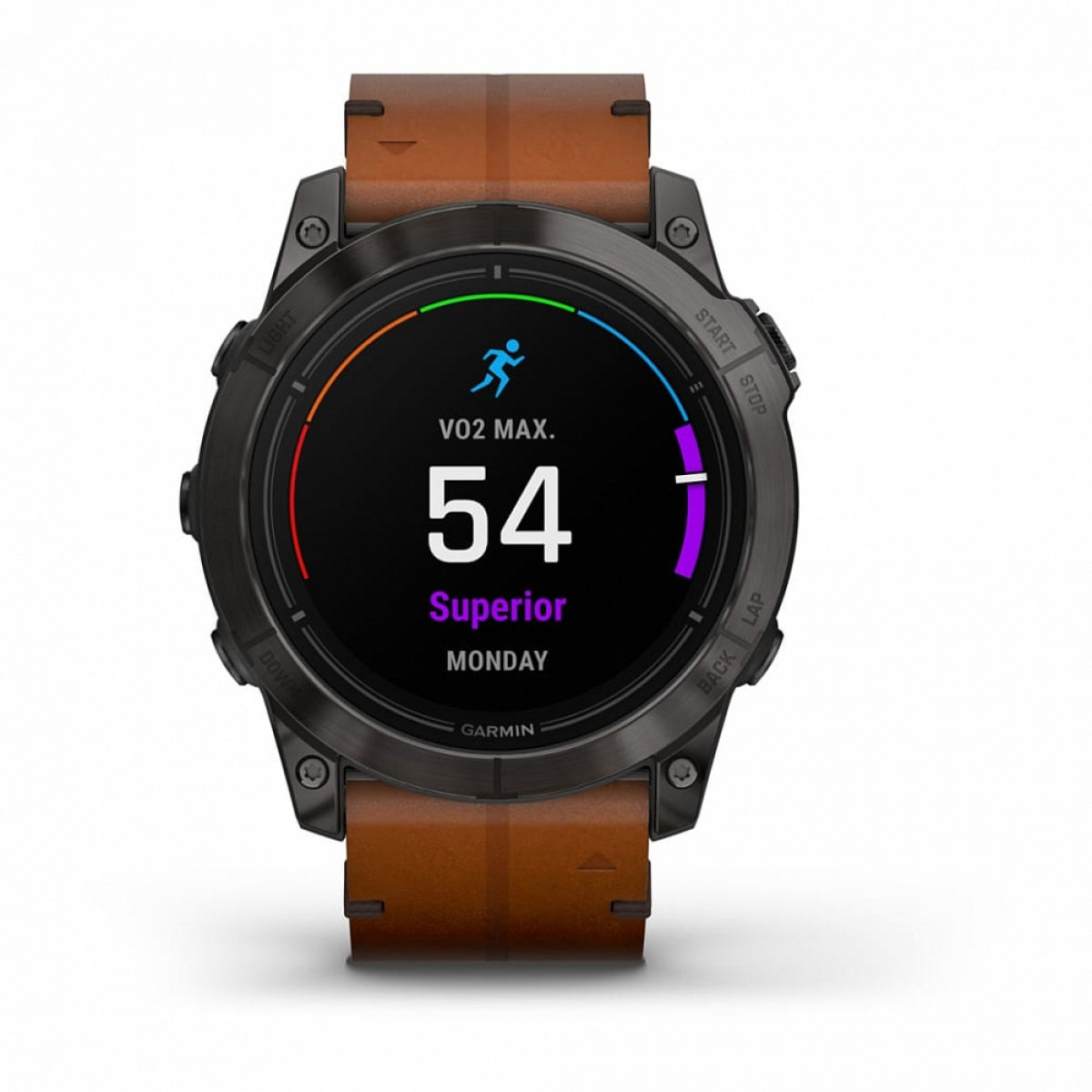 Garmin EPIX PRO (Gen 2) Sapphire Edition 51 мм, титановый угольно-серый, DLC, коричневый кожаный ремешок