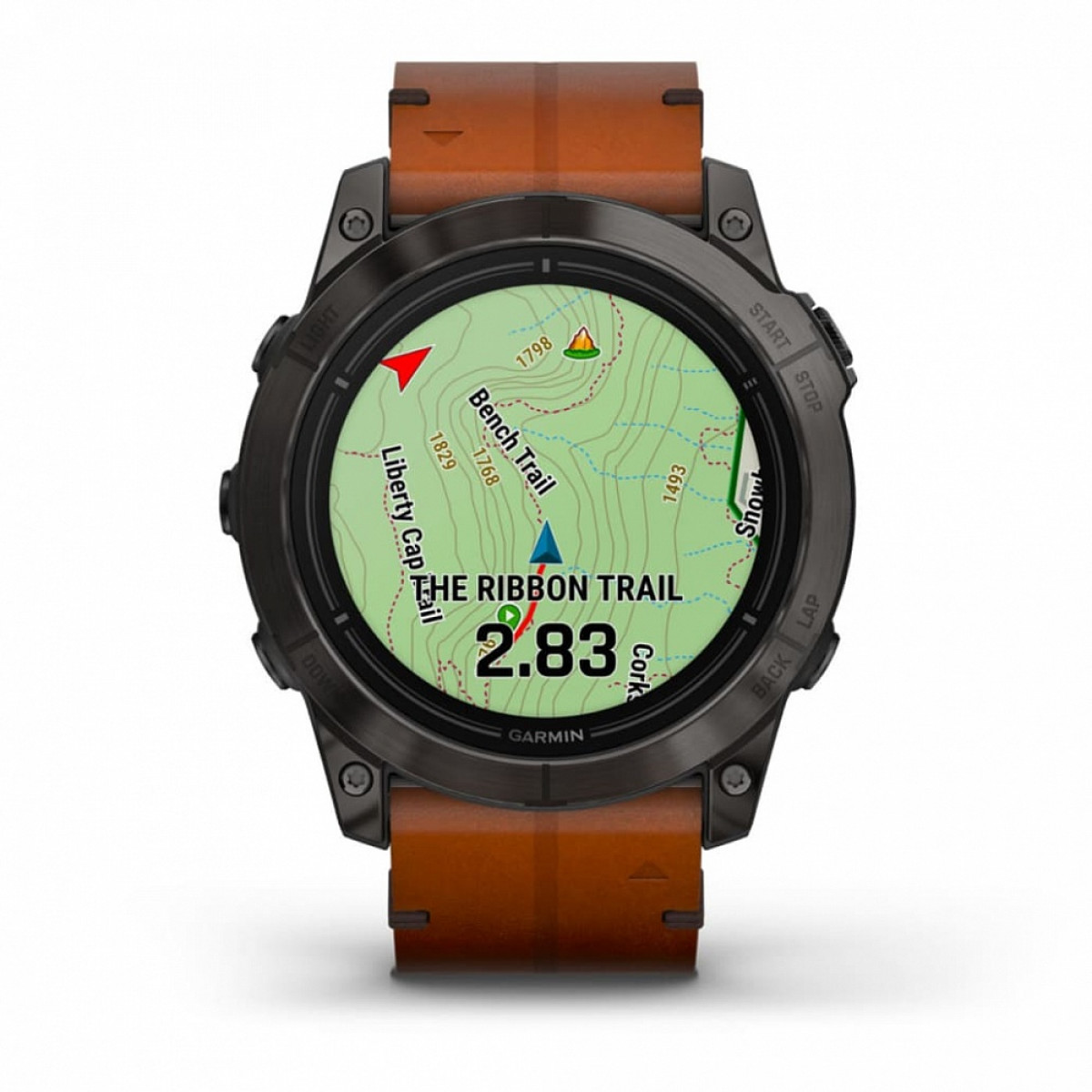 Garmin EPIX PRO (Gen 2) Sapphire Edition 51 мм, титановый угольно-серый, DLC, коричневый кожаный ремешок